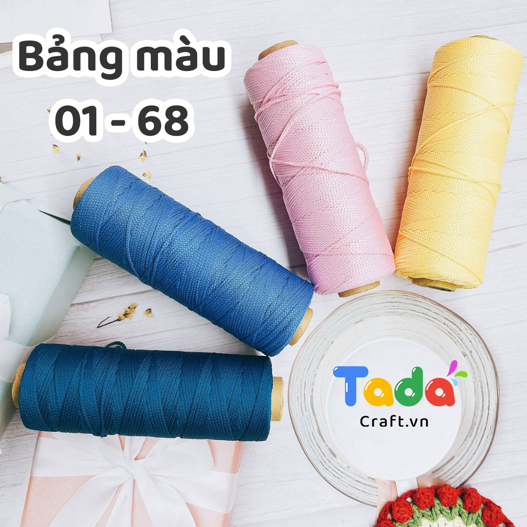 Sợi dệt trơn 2mm Craft Yarn - Màu mới 78 màu