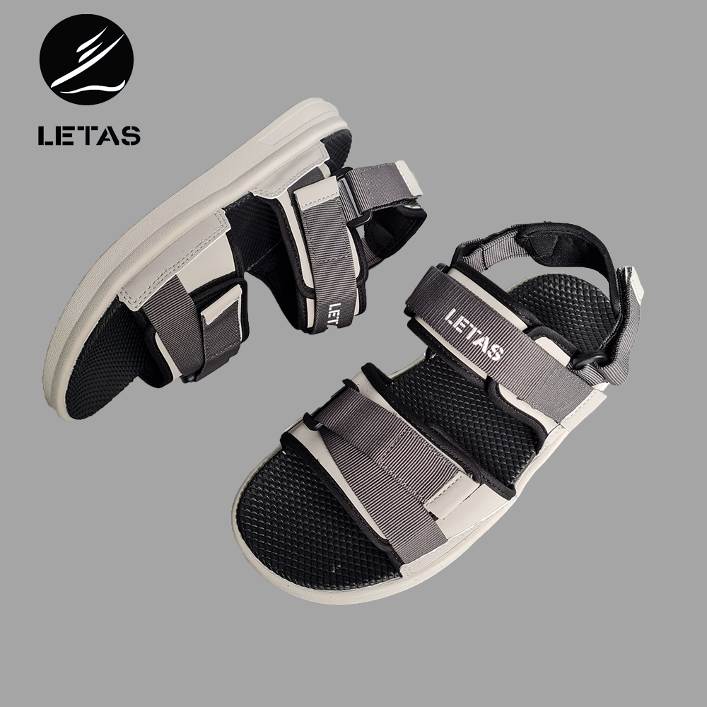 Sandal Nữ, Nam Cá Tính Letas D712 Tro Ghi
