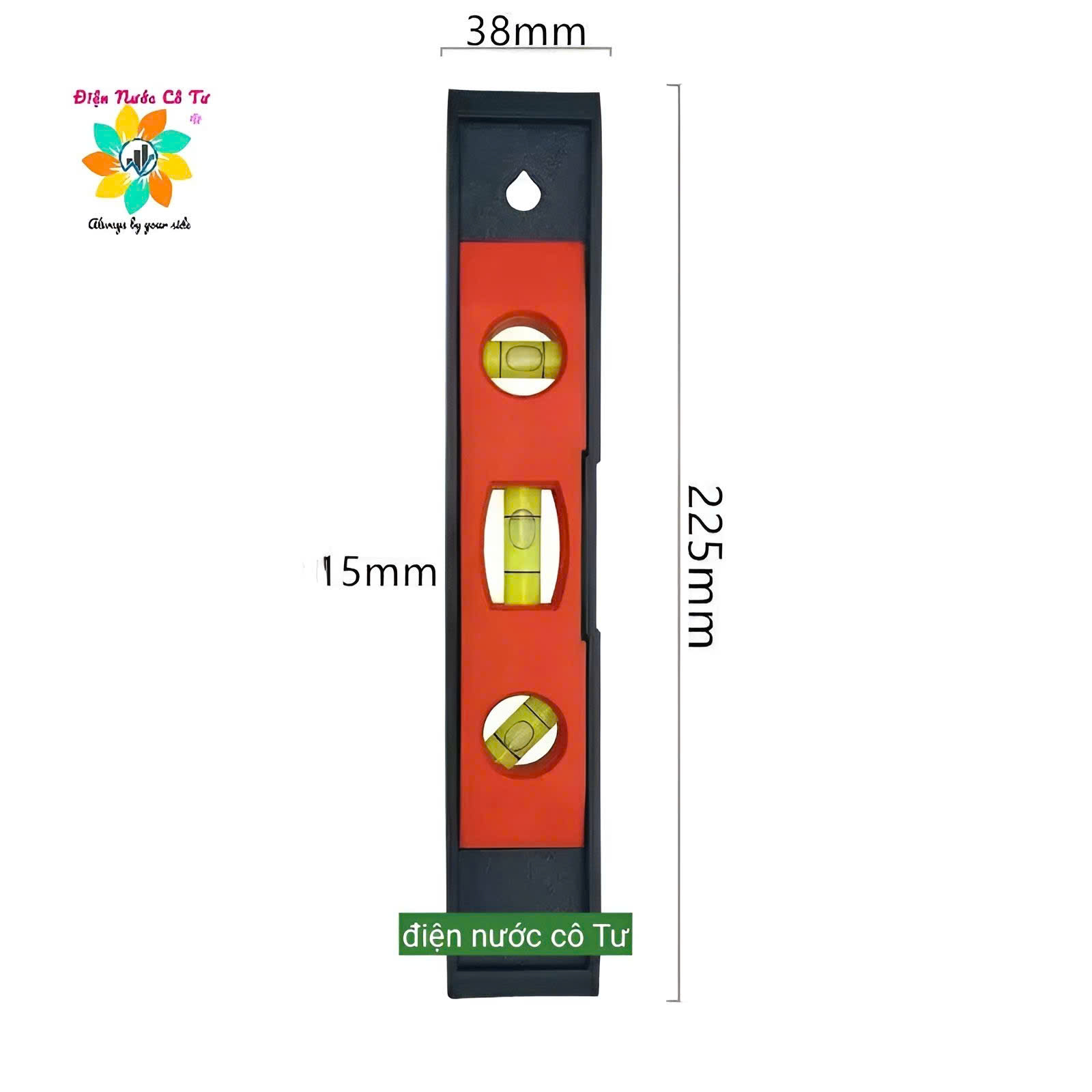 Thước thủy nhựa 9inch có nam châm hít LS