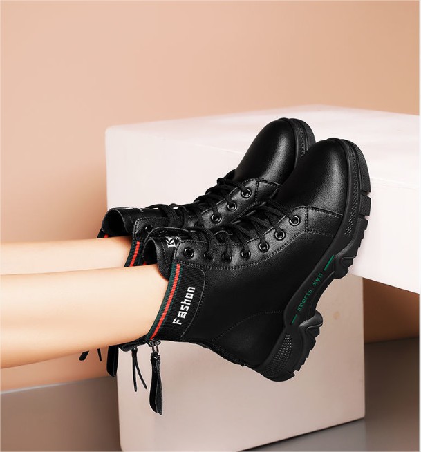 Ảnh thật - Giày Boot nữ thời trang khóa gót cá tính B162