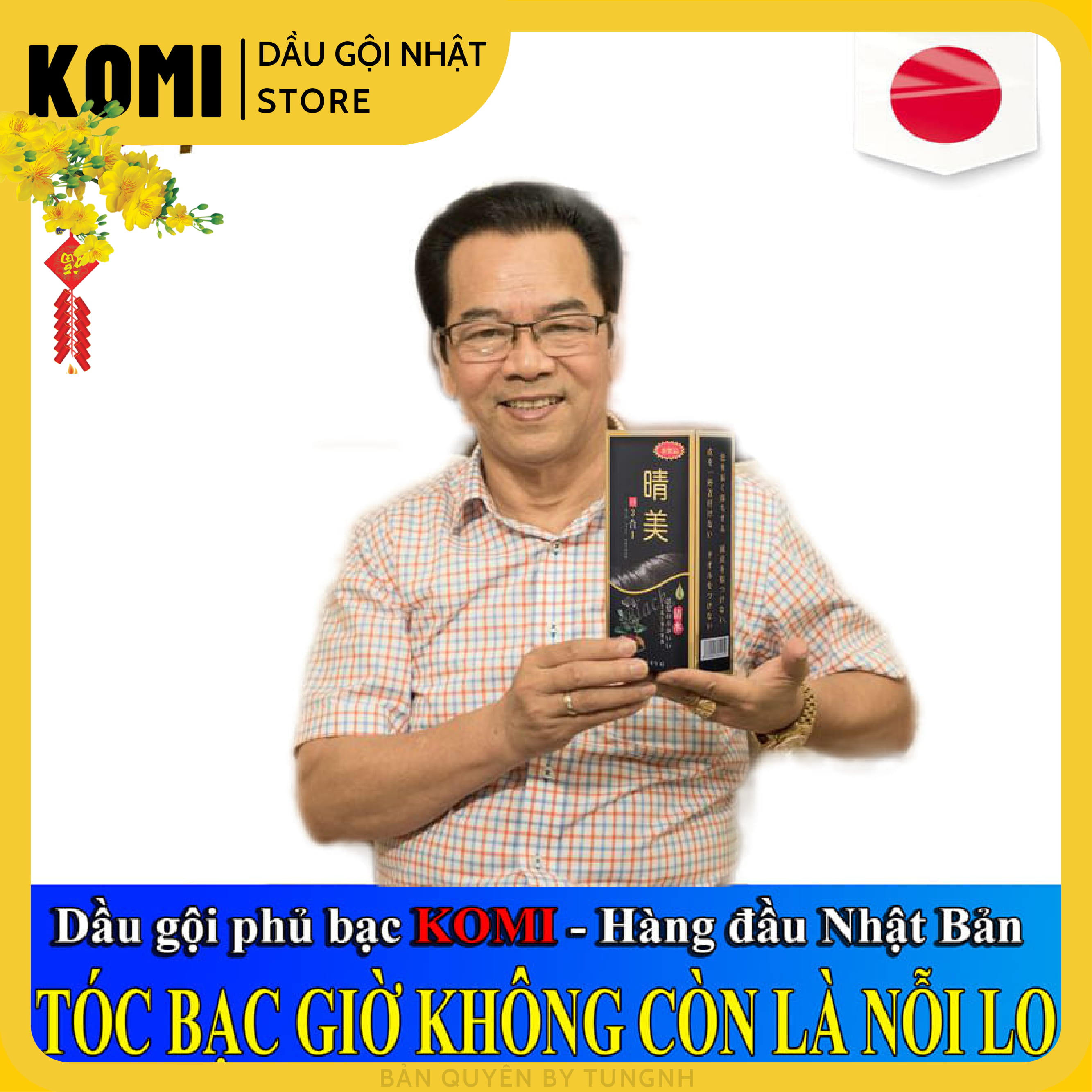 [CHÍNH HÃNG] KOMI - DẦU GỘI PHỦ BẠC THẢO DƯỢC ĐEN TÓC - 500ML