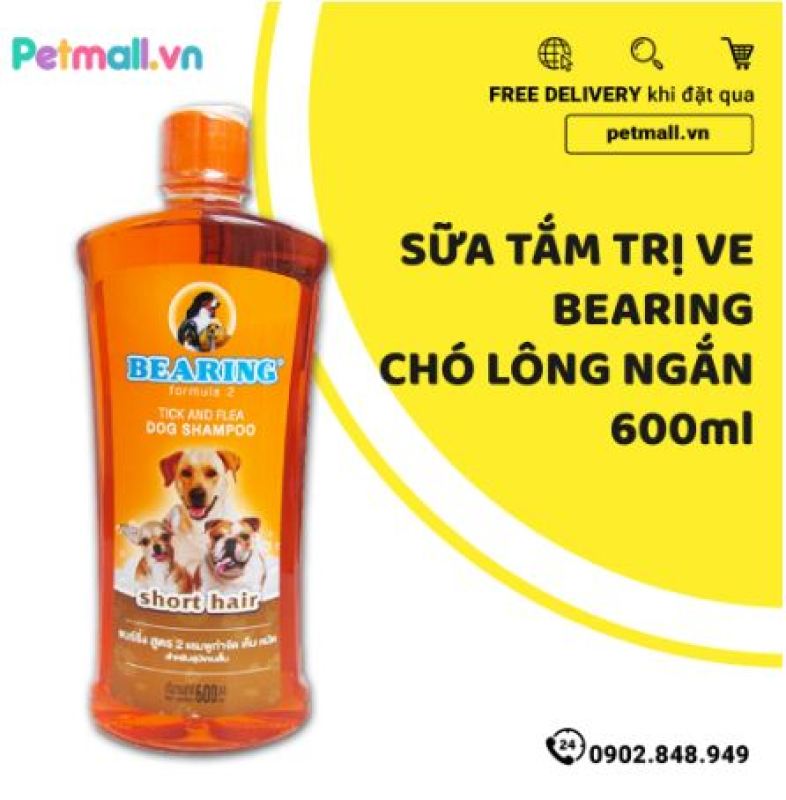 Sữa tắm trị ve BEARING Chó lông ngắn 600ml - nhập Thái