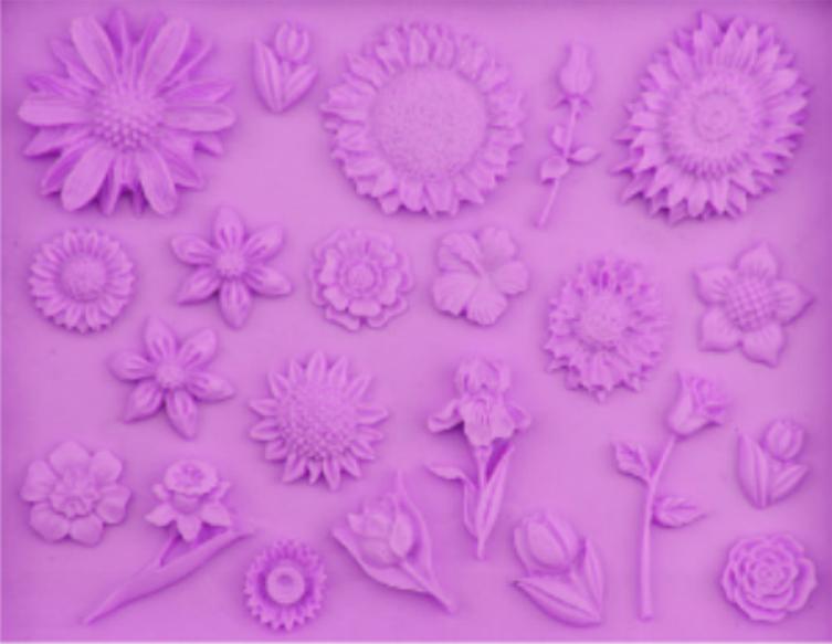 Khuôn silicon 3D nhiều kiểu hoa làm bánh fondant