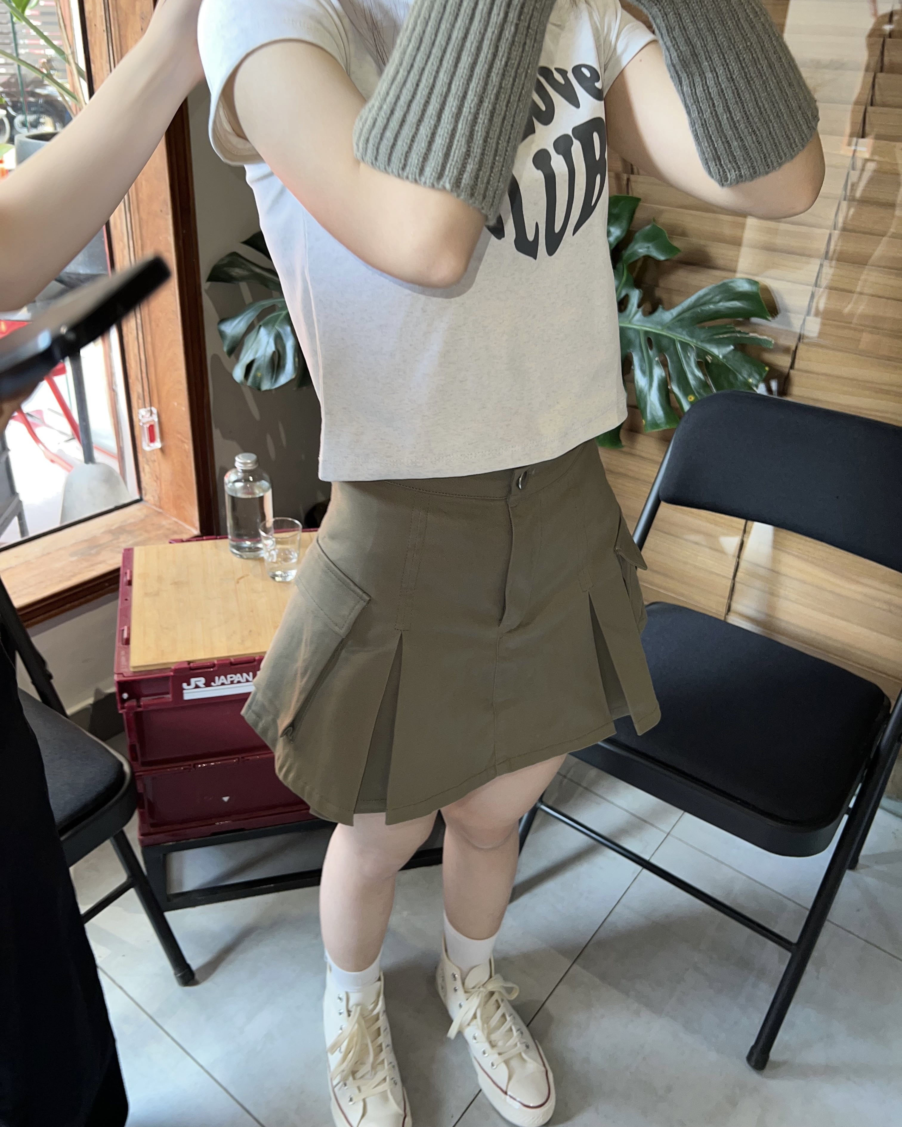 Váy cargo form ngắn SLC - màu Beige/Olive