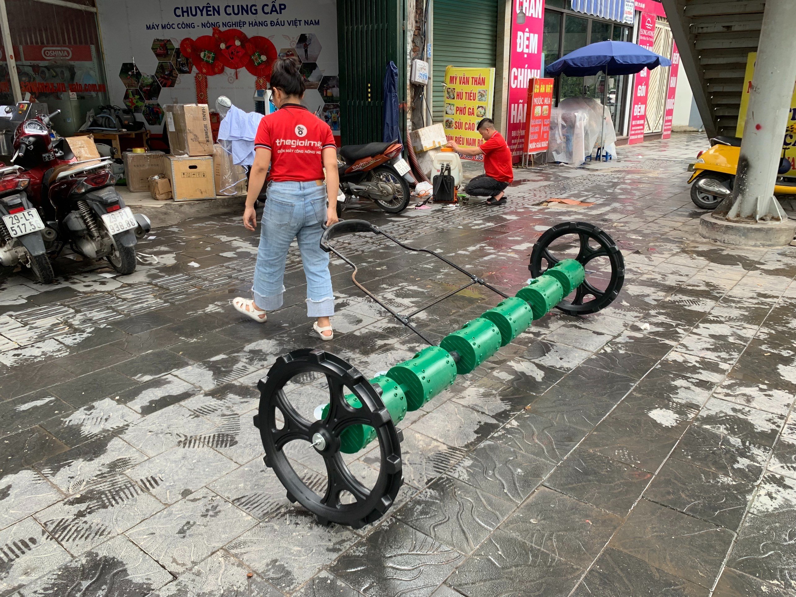 [HCM]Máy sạ lúa kéo tay 6 trống