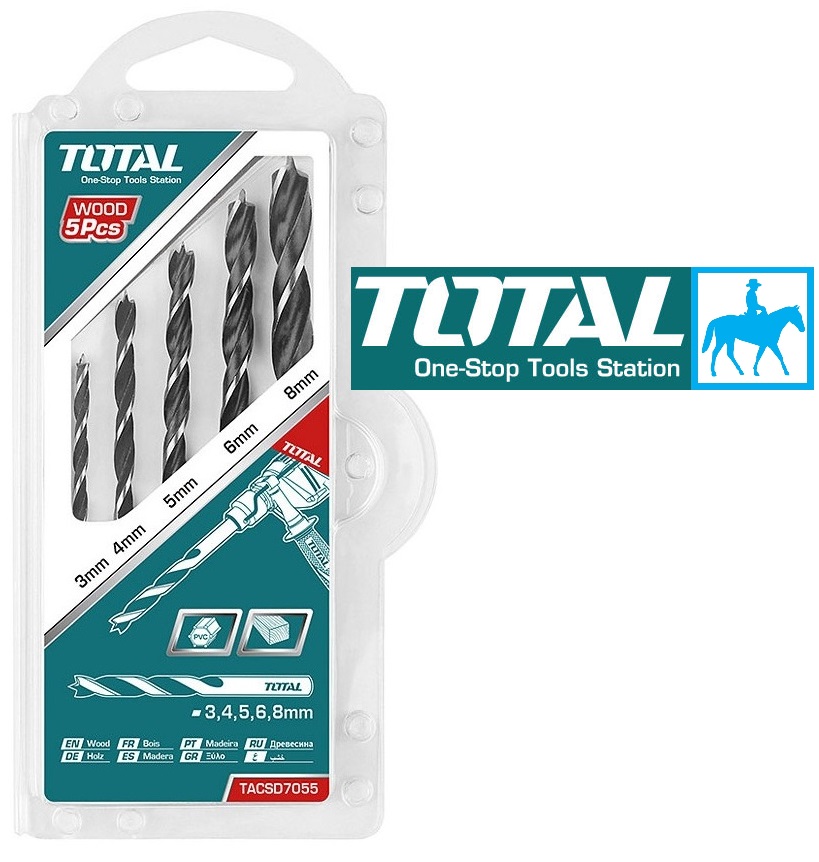 Bộ 5 mũi khoan gỗ 3mm tới 8mm Wood INGCO AKDB5055