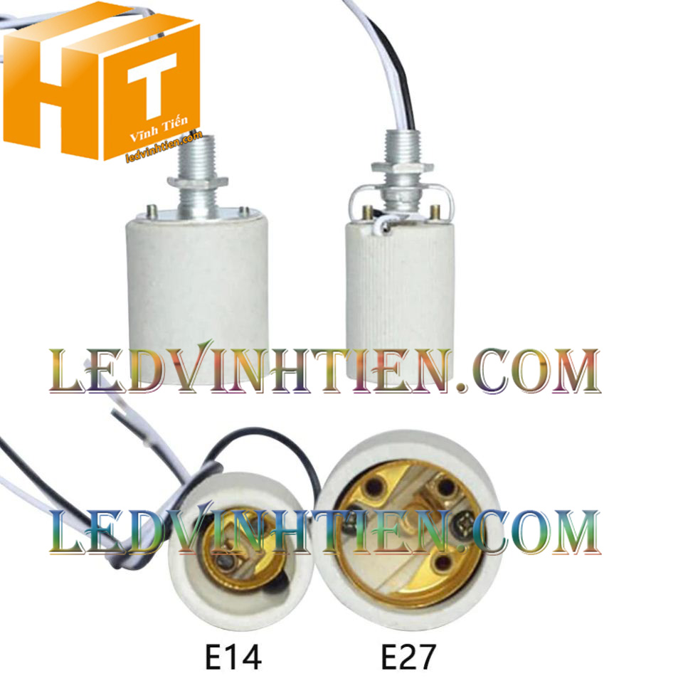 Đuôi đèn sứ E27, E14, cách điện tốt