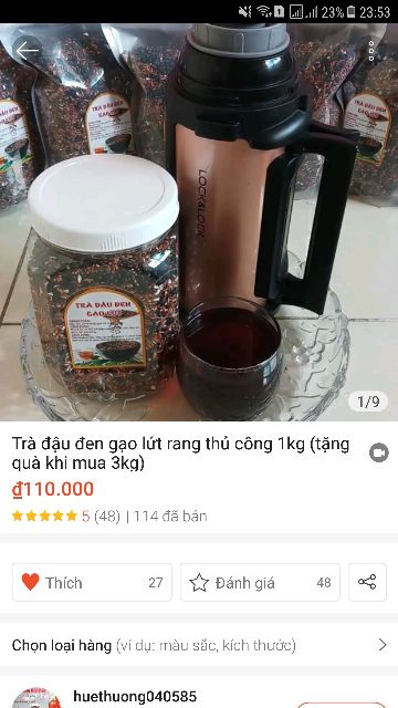 Trà đậu đen gạo lứt rang thủ công 2kg