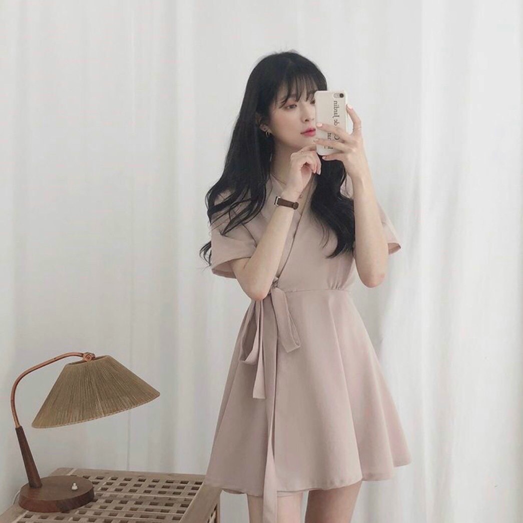 Đầm đắp tà thắt eo 3 màu