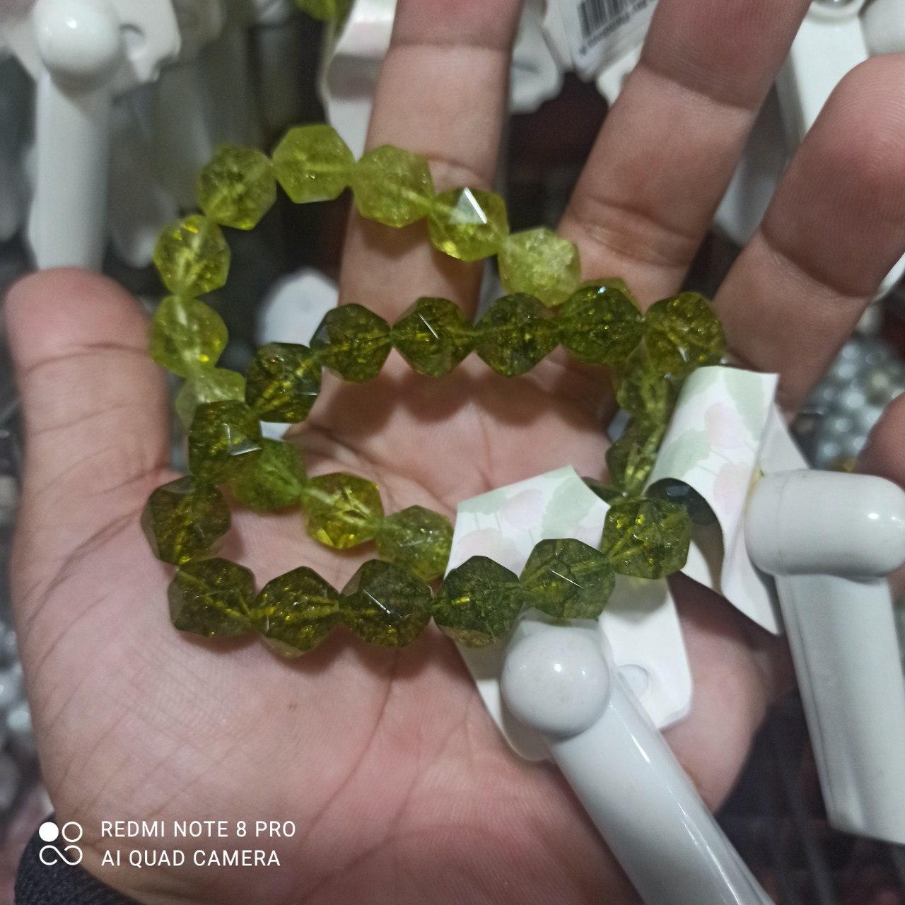 Vòng Tay Phong Thủy Đá Peridot kiểu bát giác