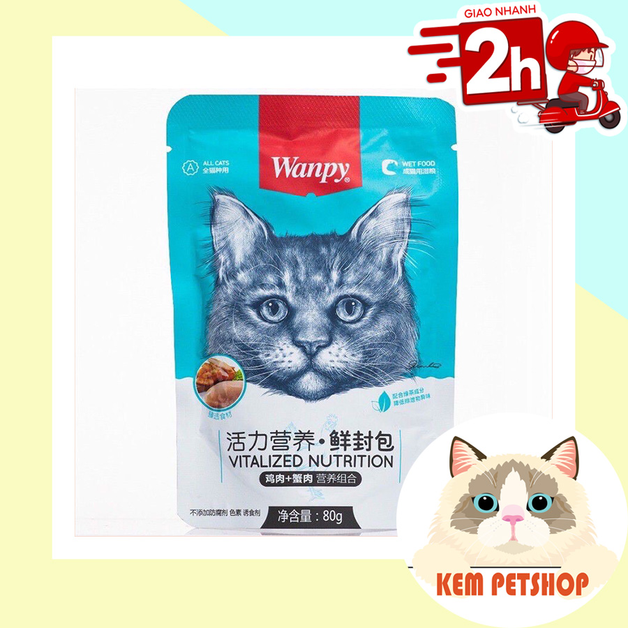 Combo Pate WANPY 7 VỊ cho Mèo gói 80g