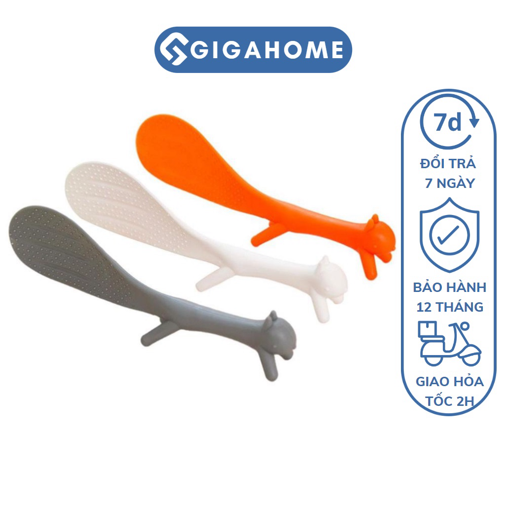 Muôi xúc cơm gigahome chống dính, hình sóc đáng yêu 7871