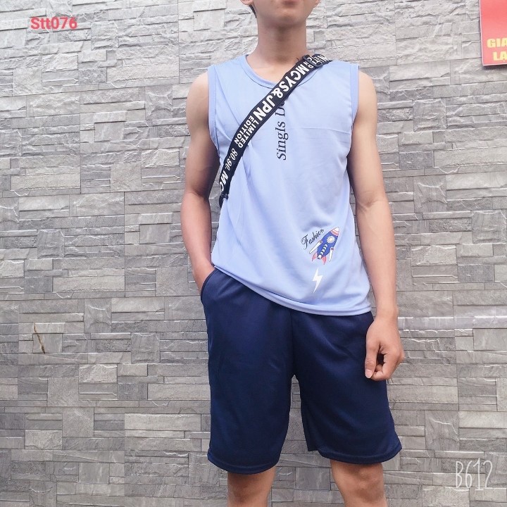 Set đồ bộ áo thun nam quần short thể thao