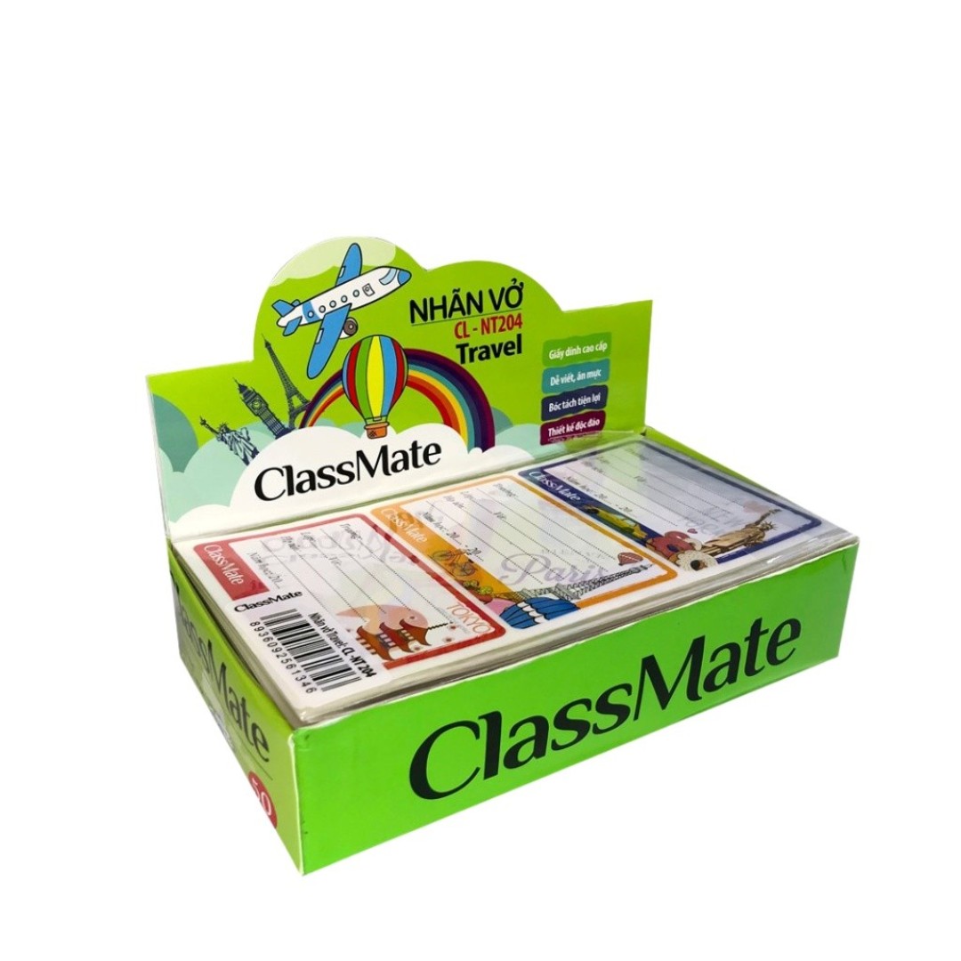 Nhãn vở học sinh Travel Classmate CL-NT204 (1 tập gồm 15 cái)