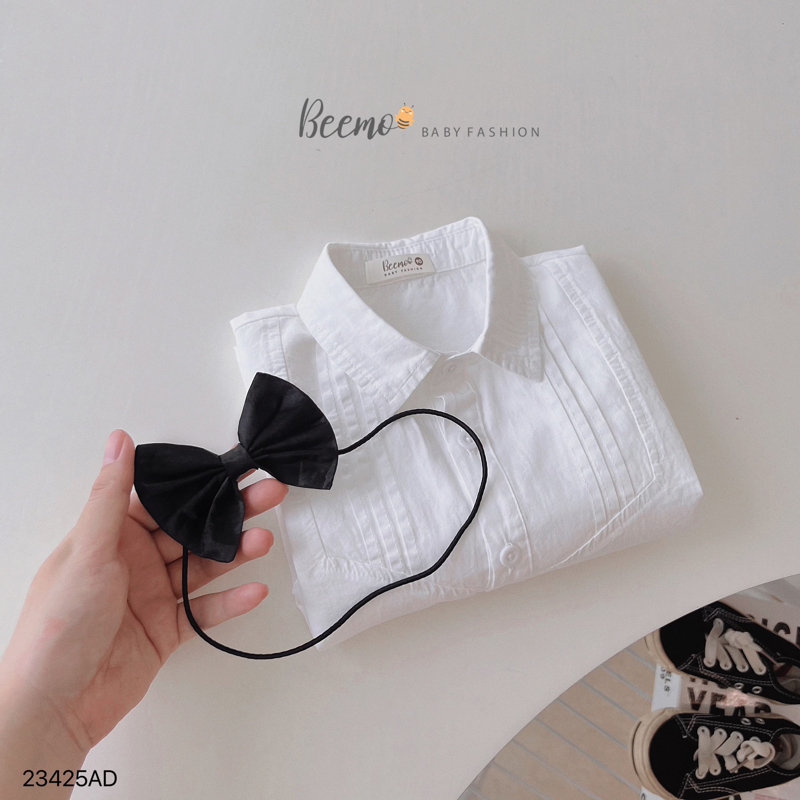 [CHÍNH HÃNG] Áo sơ mi trắng/ phối kẻ caro bé trai phong cách soái ca Hàn Quốc BERNIE/ BEEMO