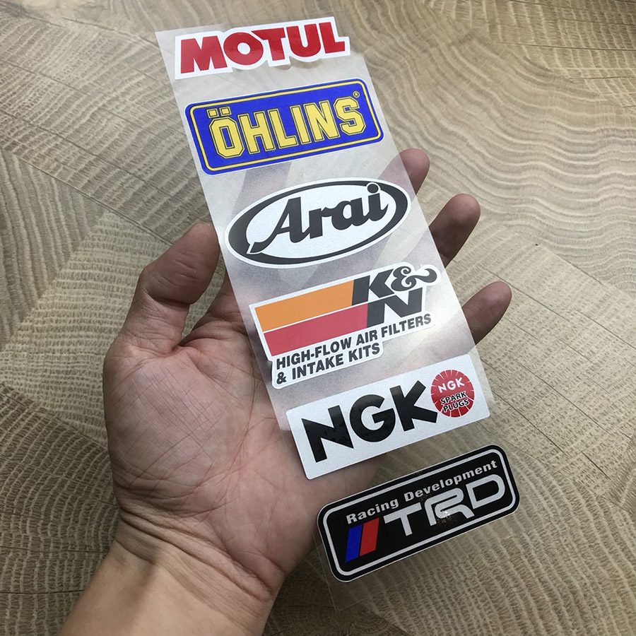 Tem Dán Xe Máy , Logo , Có Viền Phản Quang [ 1 Bộ ]