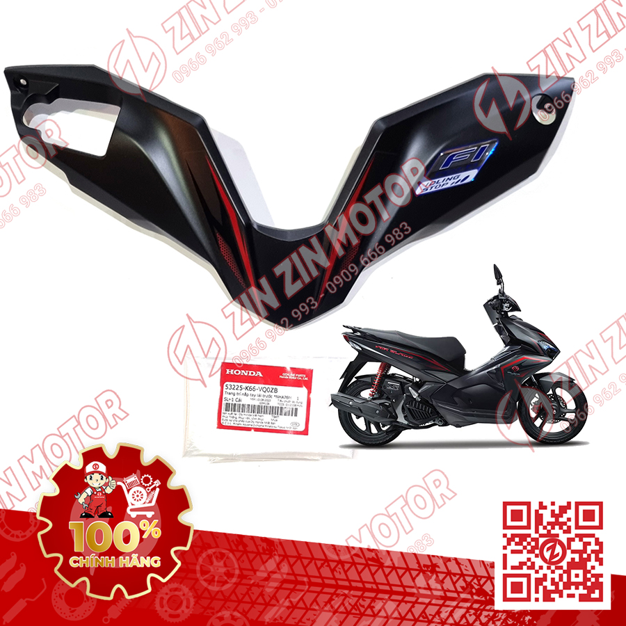 Chữ v ốp trước, trang trí nắp tay lái ab 2016, air blade 125 2017 2018 2019 53225-k66-v00zk, 53225-k66-v00zl chính hãng