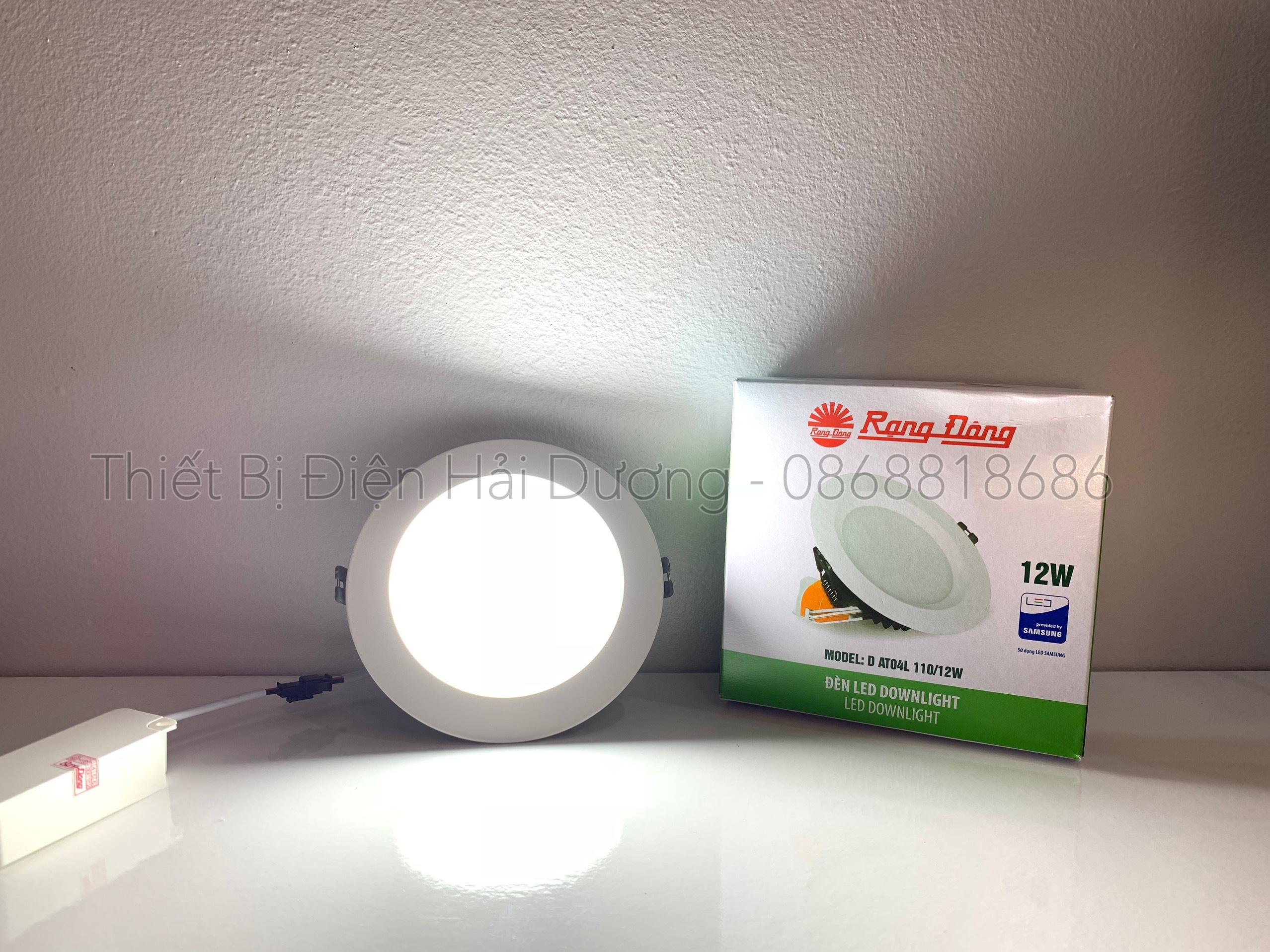 Đèn downlight Rạng Đông led âm trần AT04L 110/12w (Trắng/Vàng) -  Tiết Kiệm Điện - BH 1 Năm