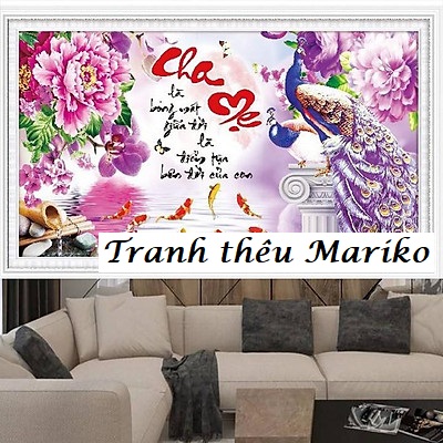 [HCM]Tranh đính đá CHA MẸ DF613 75 x 45CM