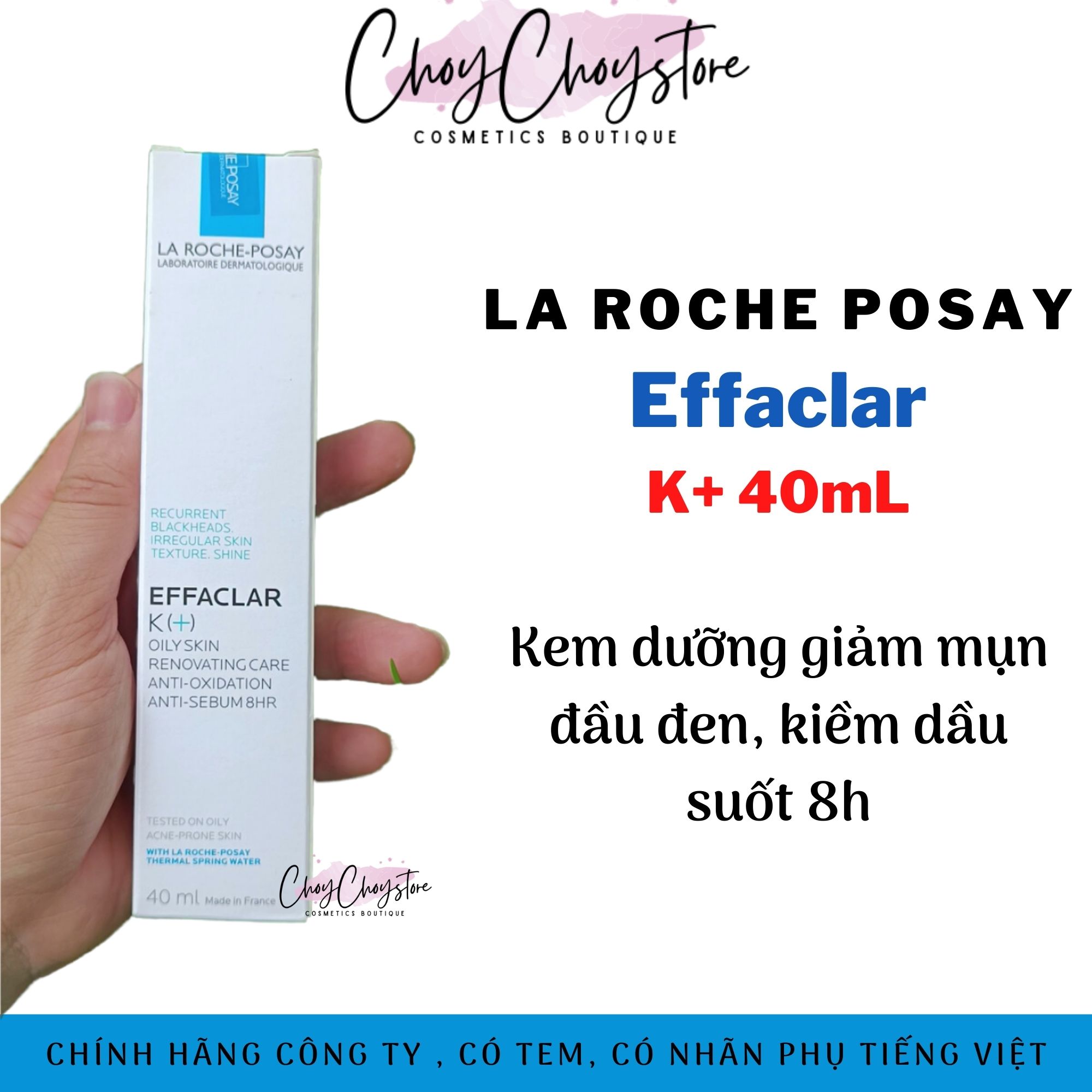 Kem giảm mụn đầu đen la roche posay effaclar k+ 30ml