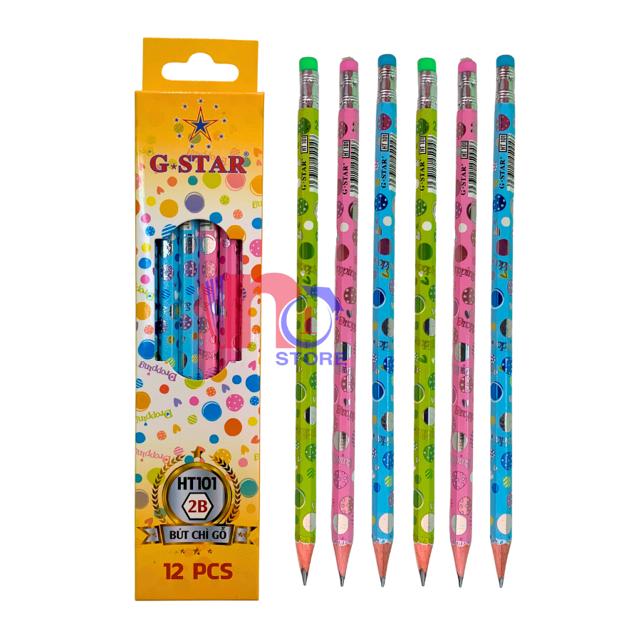Hộp 12 Cây Bút Chì Gỗ G-Star HT101-2B