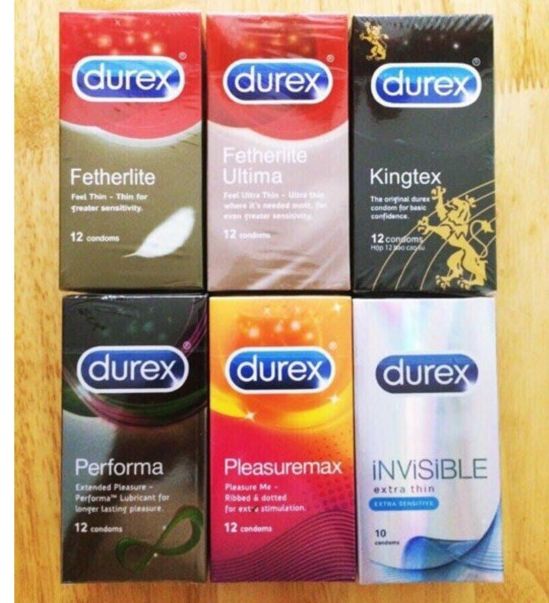Bao Cao Su Durex Hộp 12 Bcs Đủ Loại