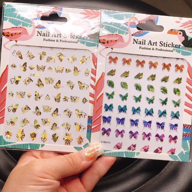 Sticker hoa bướm dán móng 21 đến 40