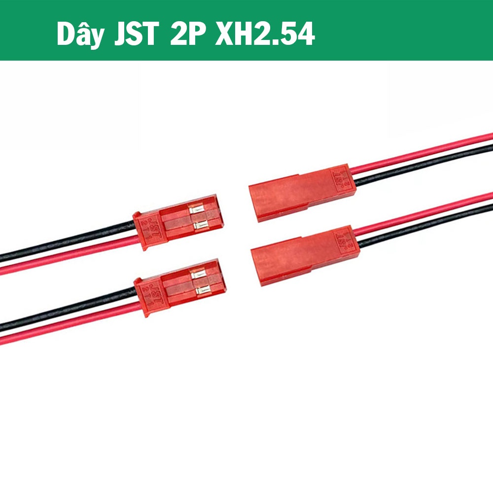 Dây JST 2P Xh2.54 Dài 10cm Cặp Đực Cái