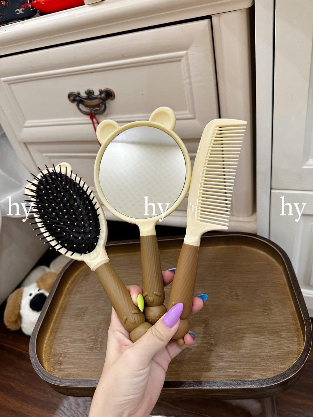 Sét 4 món gương lược cầm tay tiện lợi