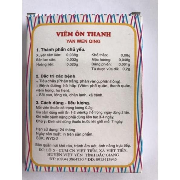 Viêm ôn thanh vỉ 24 viên