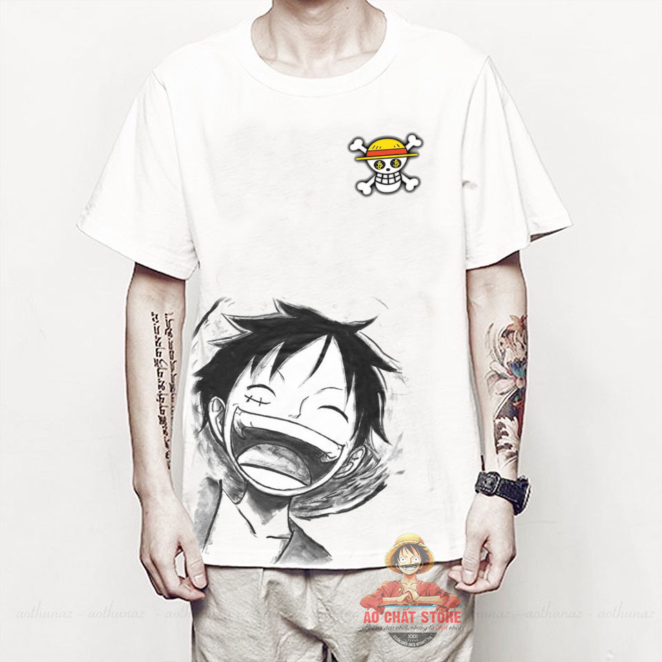 Áo thun luffy mũ rơm siêu cute - áo phông one piece luffy hải tặc đẹp op144