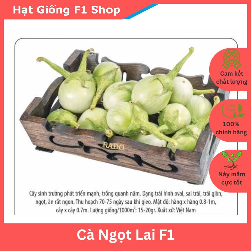 Hạt Giống Cà Ngọt (Cà Pháo Trứng) Lai F1 Giòn Ngọt