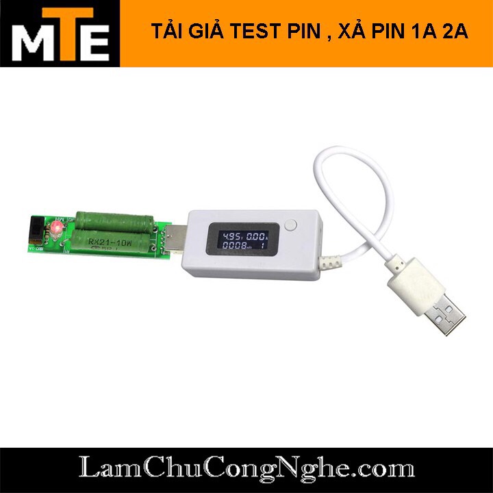 Tải giả kiểm tra dòng sạc USB 1A, 2A