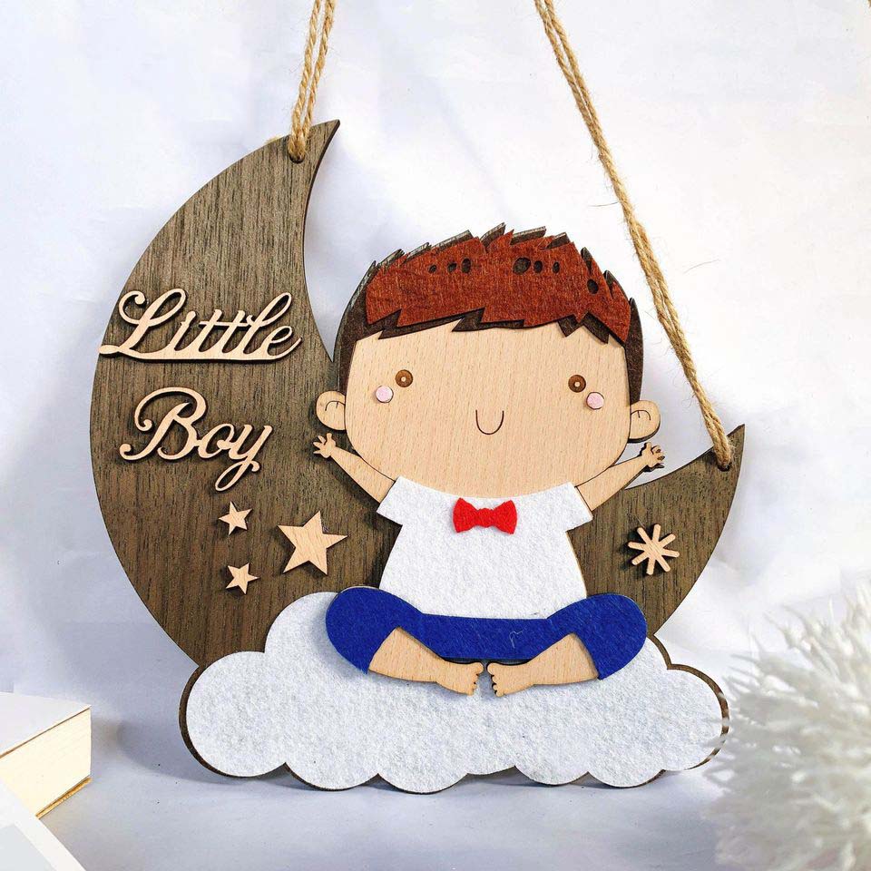 Bảng gỗ trang trí phòng cho Bé Trai (bảng gỗ trang trí DNDecor + quà tặng giá 17.000đ)