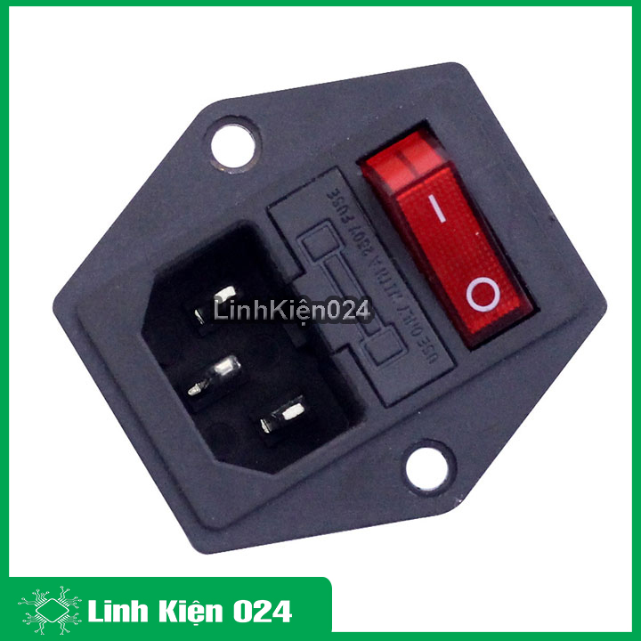 Jack cắm âm có cầu chì công tắc nguồn