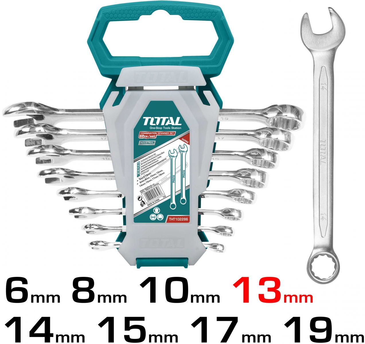 Bộ cờ lê vòng miệng 8 chi tiết total tht102286
