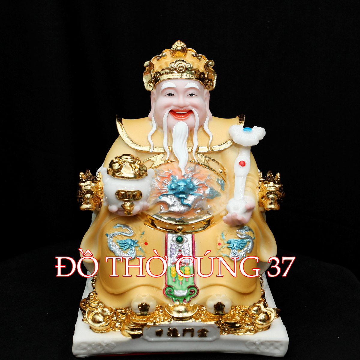 [ Cao 20 cm ] TƯỢNG THẦN TÀI  THỔ ĐỊA  ÁO VÀNG CHẤT LIỆU BỘT ĐÁ + COMPOSITE