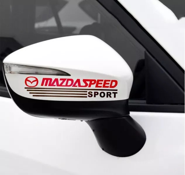 Bộ 2 Tem Dán Gương Chiếu Hậu Ô Tô MAZDA SPEED
