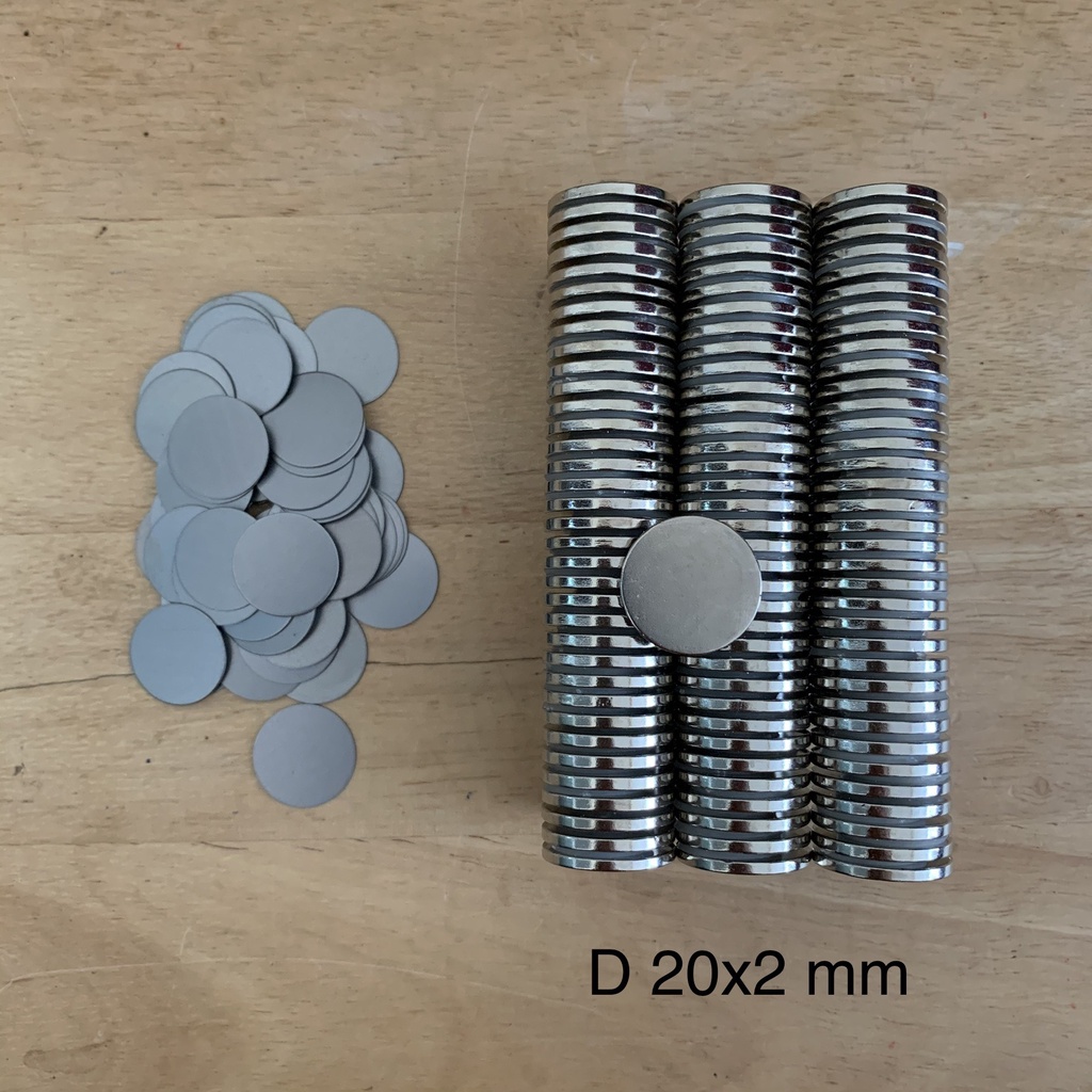 10 Viên Nam Châm D20x2mm Trắng Đất Hiếm - MAGNET