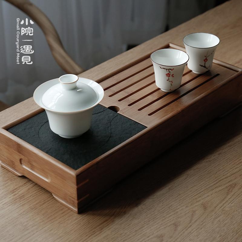 Sân Nhỏ Gặp Tre Nước Khay Trà Cỡ Vừa Phong Cách Nhật Bản Đá Ô Kim Khô Khay Trà Tatami Loại Nhỏ Khay Trà