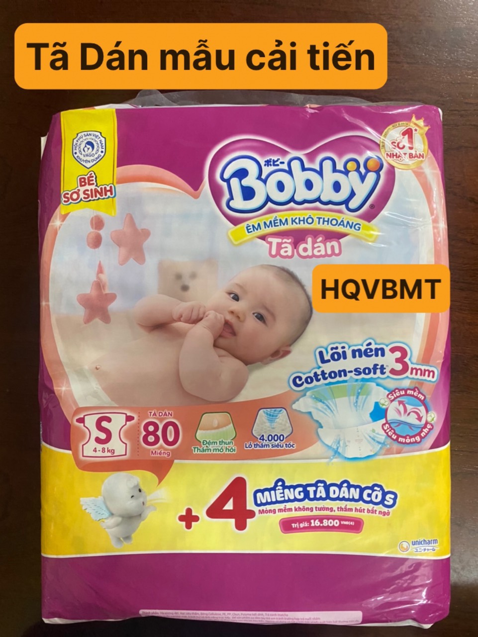[Chính Hãng] Tã Dán Bobby Sơ Sinh S80 miếng cho bé 4-8kg