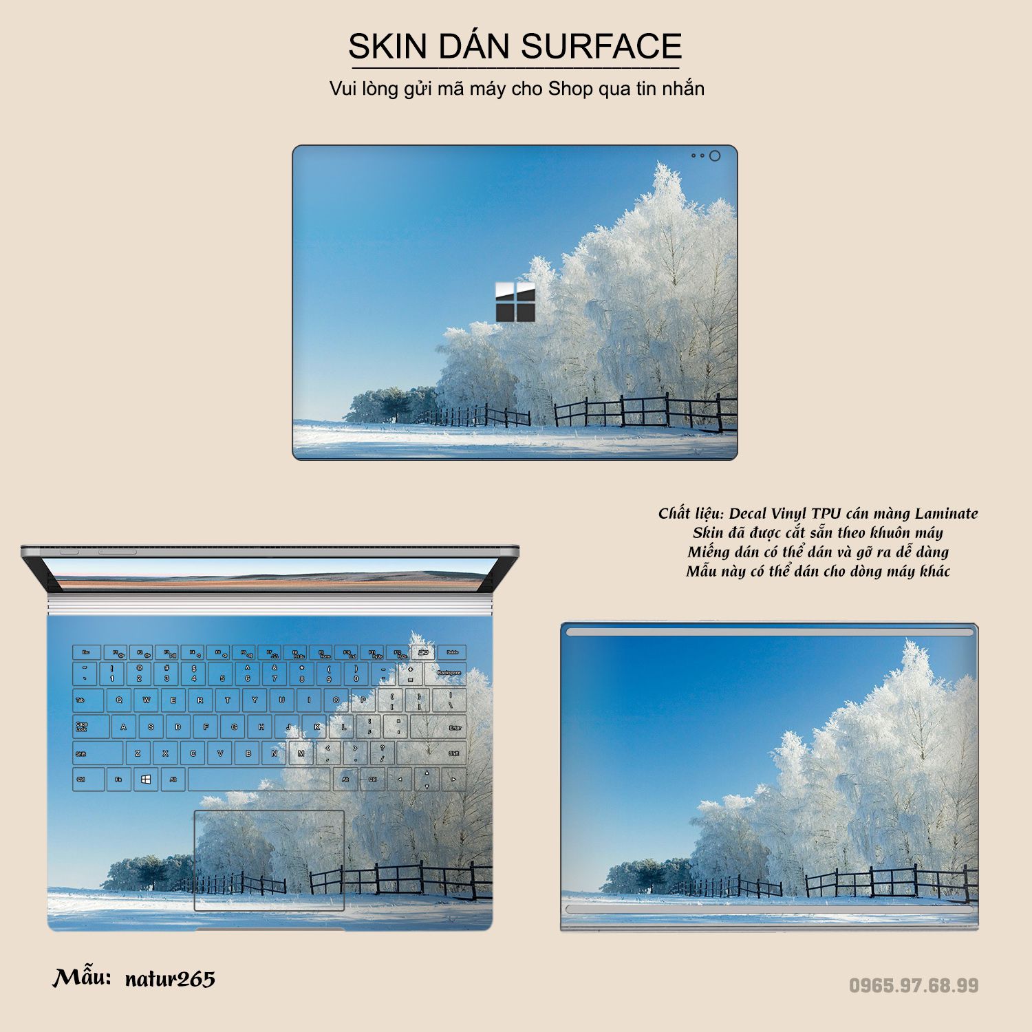 Decal Skin dán Surface Pro / Laptop / Go / Book mẫu thiên nhiên