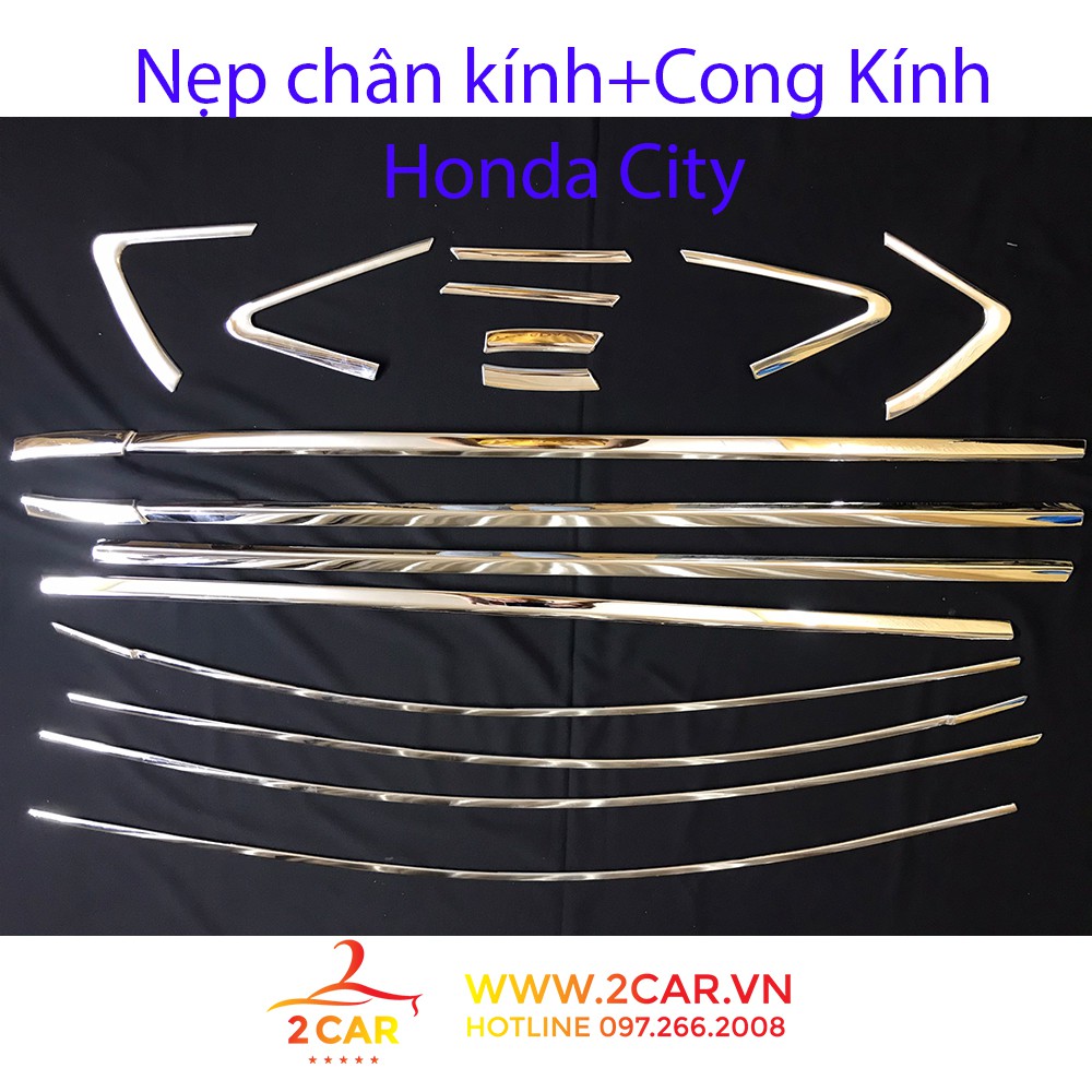 Nẹp viền chân kính, cong kính xe honda city 2016-2020