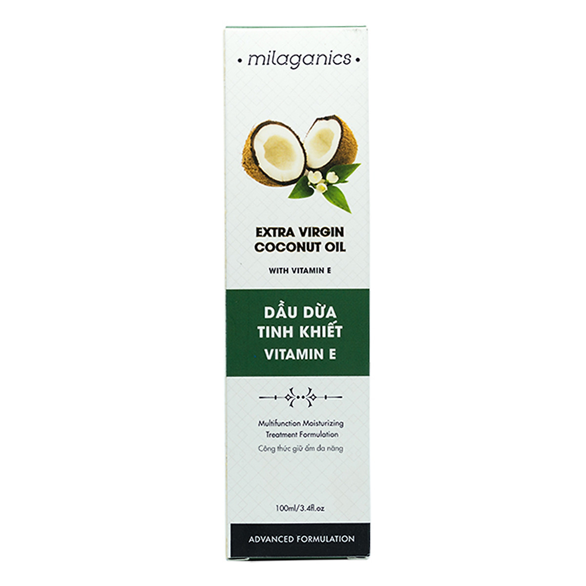 Dầu Dừa Tinh Khiết Vitamin E Milaganics 100ml