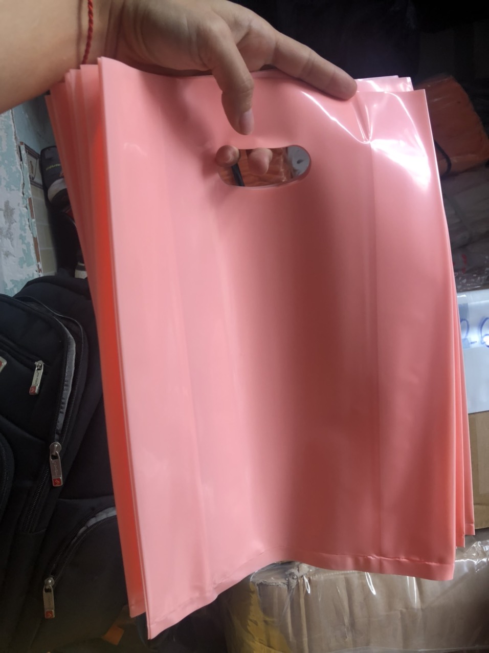 {1kg/size} - túi nilon Pe bóng dẽo MÀU CAM ĐÀO