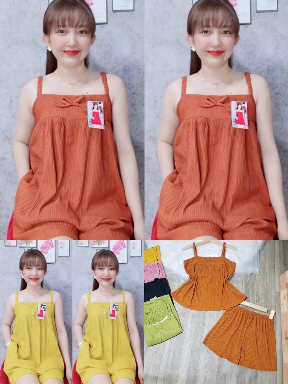 Set bộ không túi thắt bím Xốp freesize dưới 60kg chất vải co giãn, nhẹ nhàng, MỀM MÁT DỄ THƯƠNG thời trang