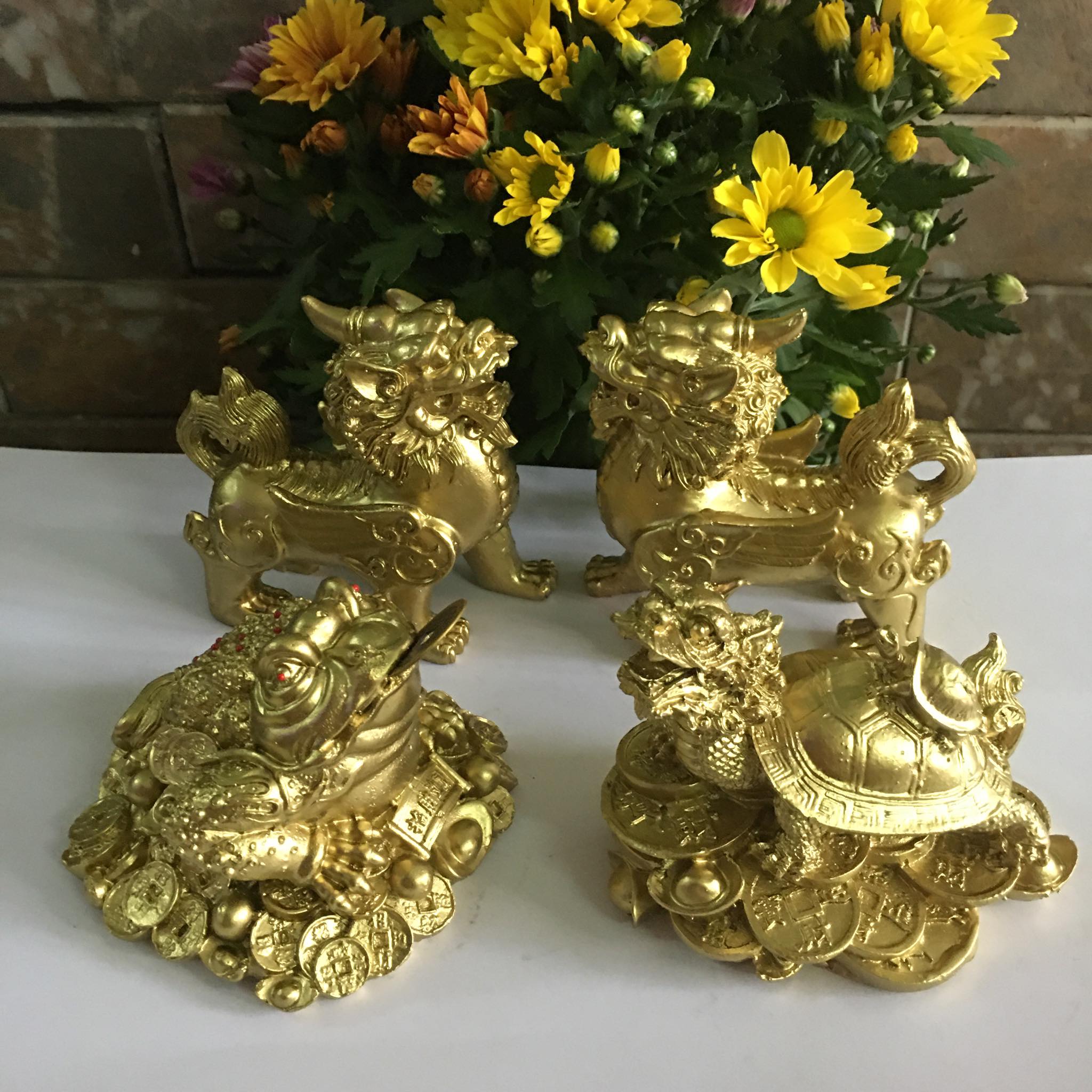 [HCM]Combo 4 tượng cặp tỳ hưu - long quy - thiềm thừ mang tài lộc