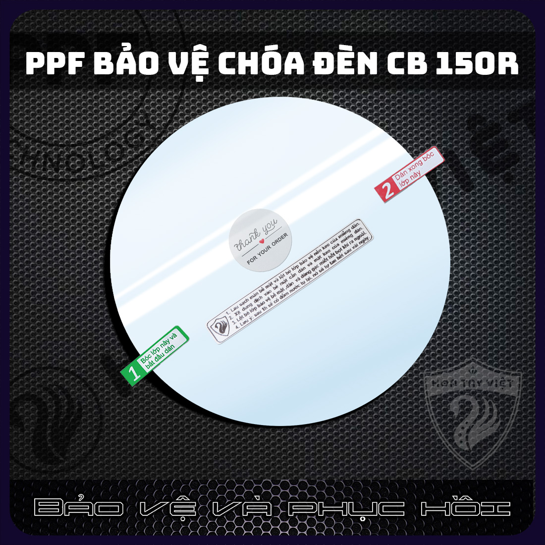 Ppf dán chóa đèn honda cb 150r chóa hình tròn chống trầy xước chóa đèn cb 150r