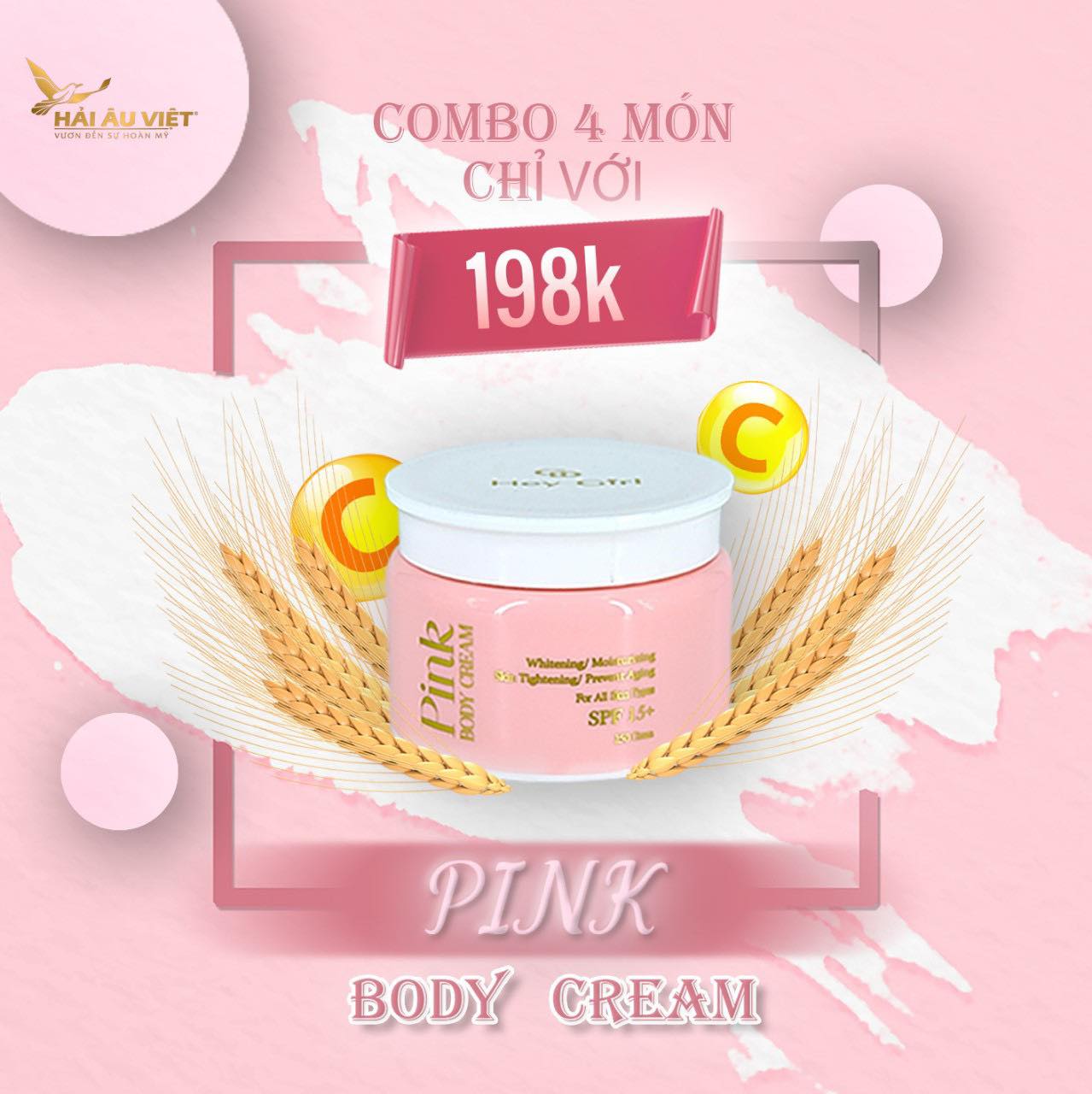 Body trắng da pink - dưỡng da chống nắng hải âu việt