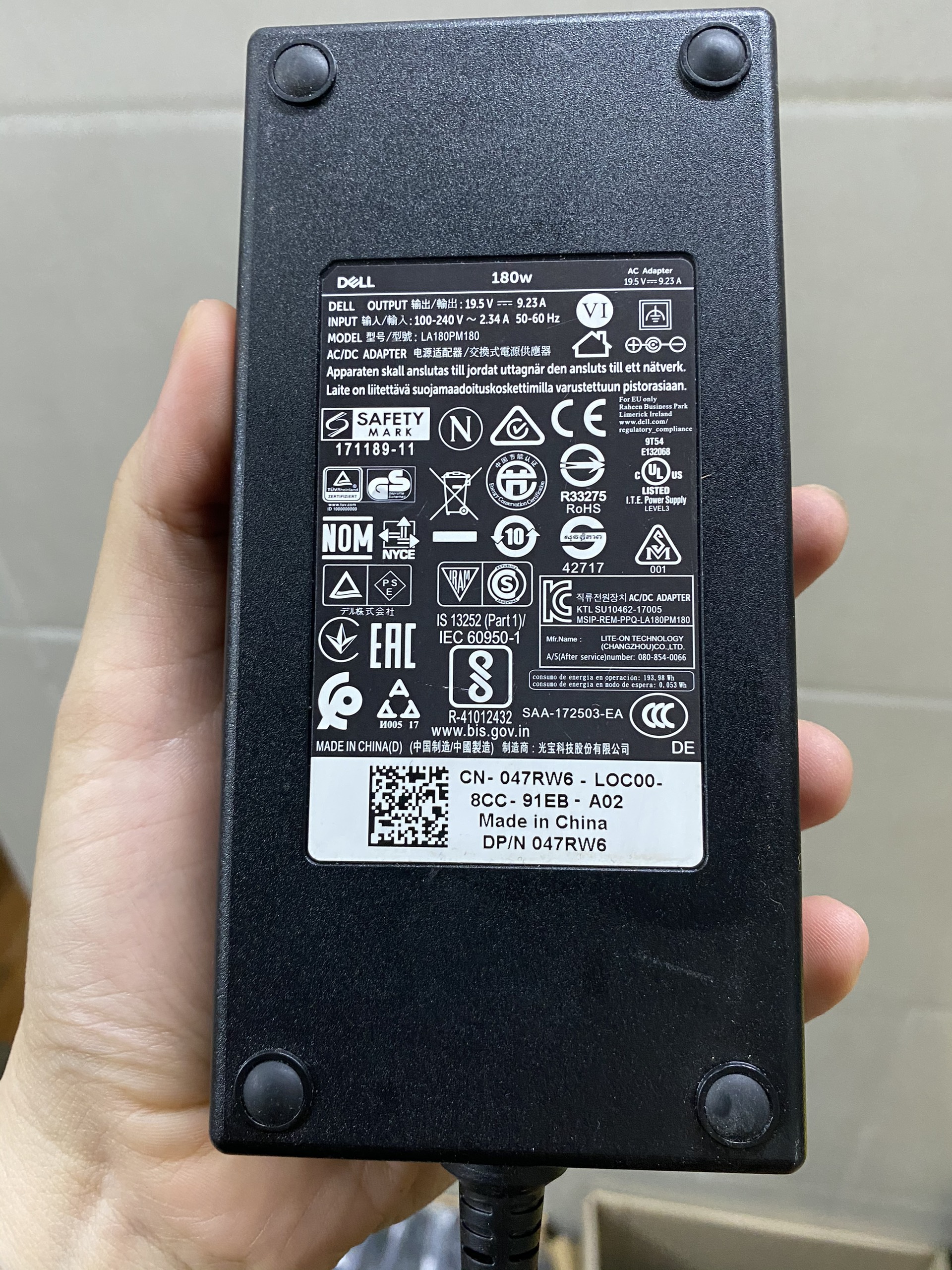 Sac Dell 19.5V 9.23A 180w zin bóc máy